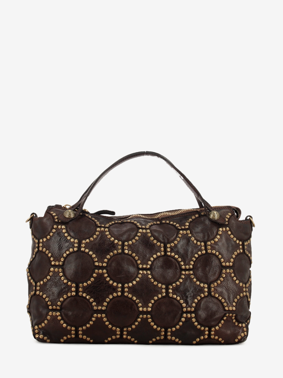 Melissa shopping bag with studs dark brown