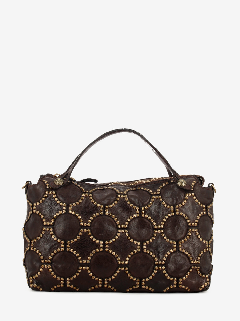Melissa shopping bag with studs dark brown