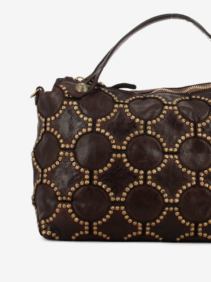 Melissa shopping bag with studs dark brown