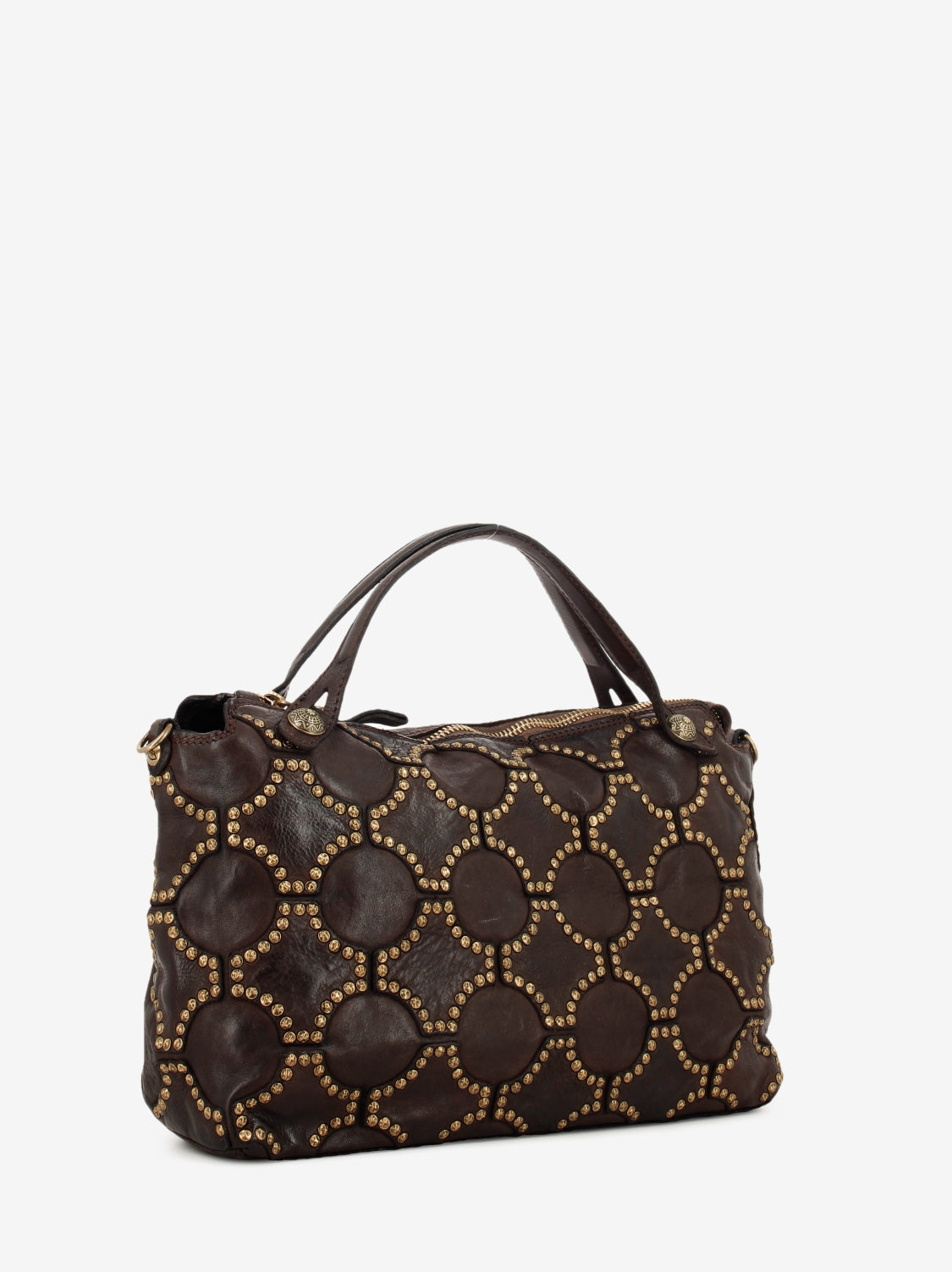 Melissa shopping bag with studs dark brown