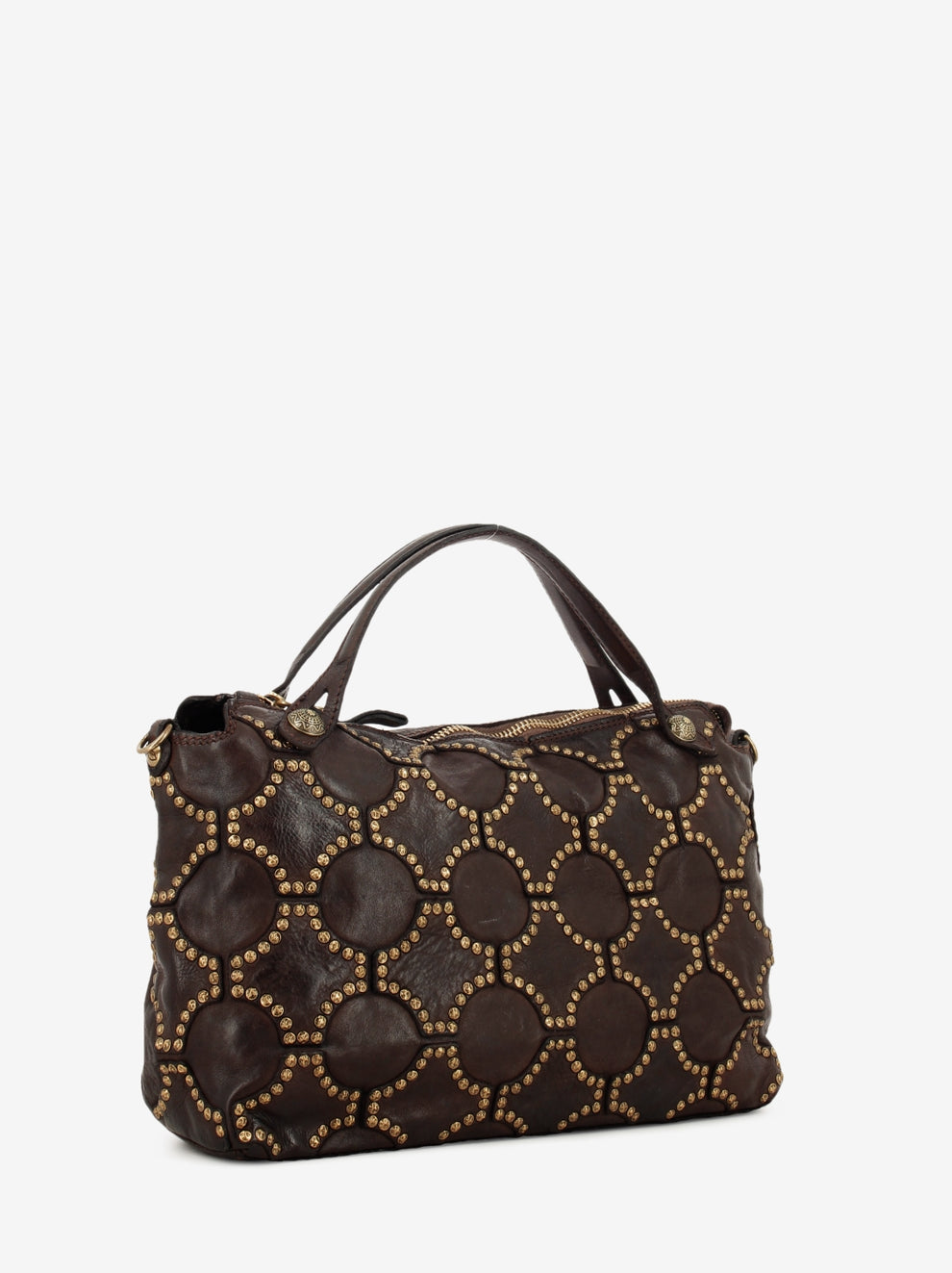 Melissa shopping bag with studs dark brown