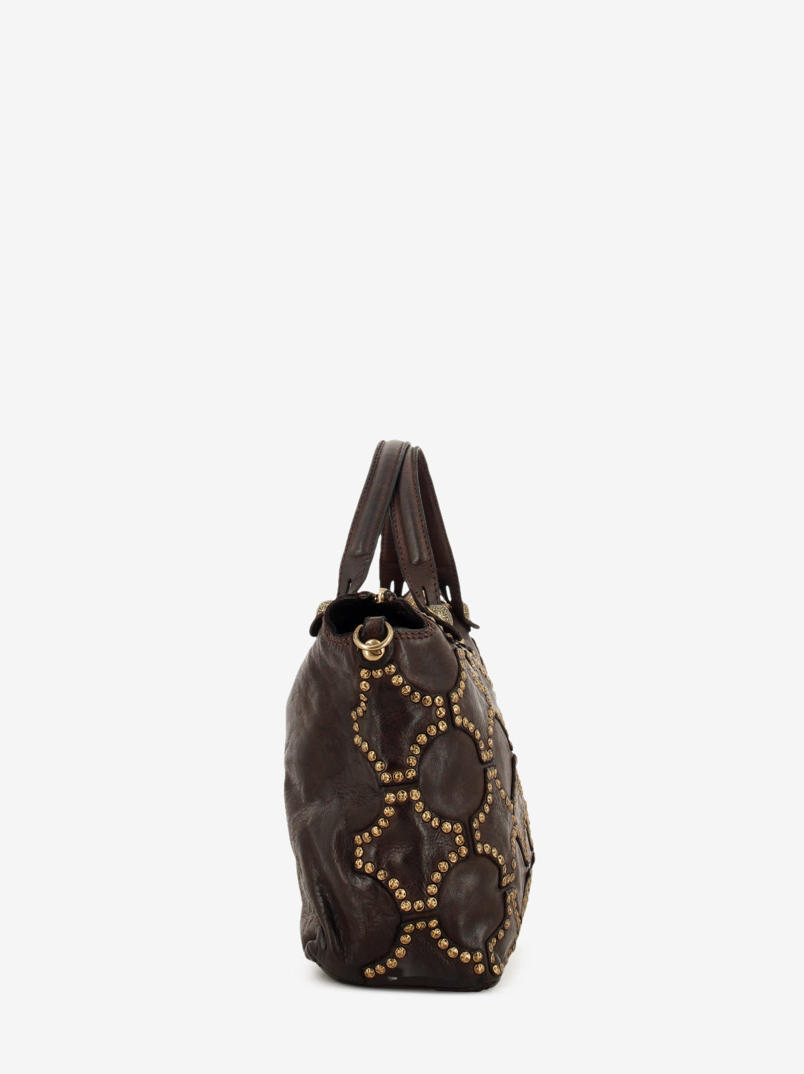 Melissa shopping bag with studs dark brown