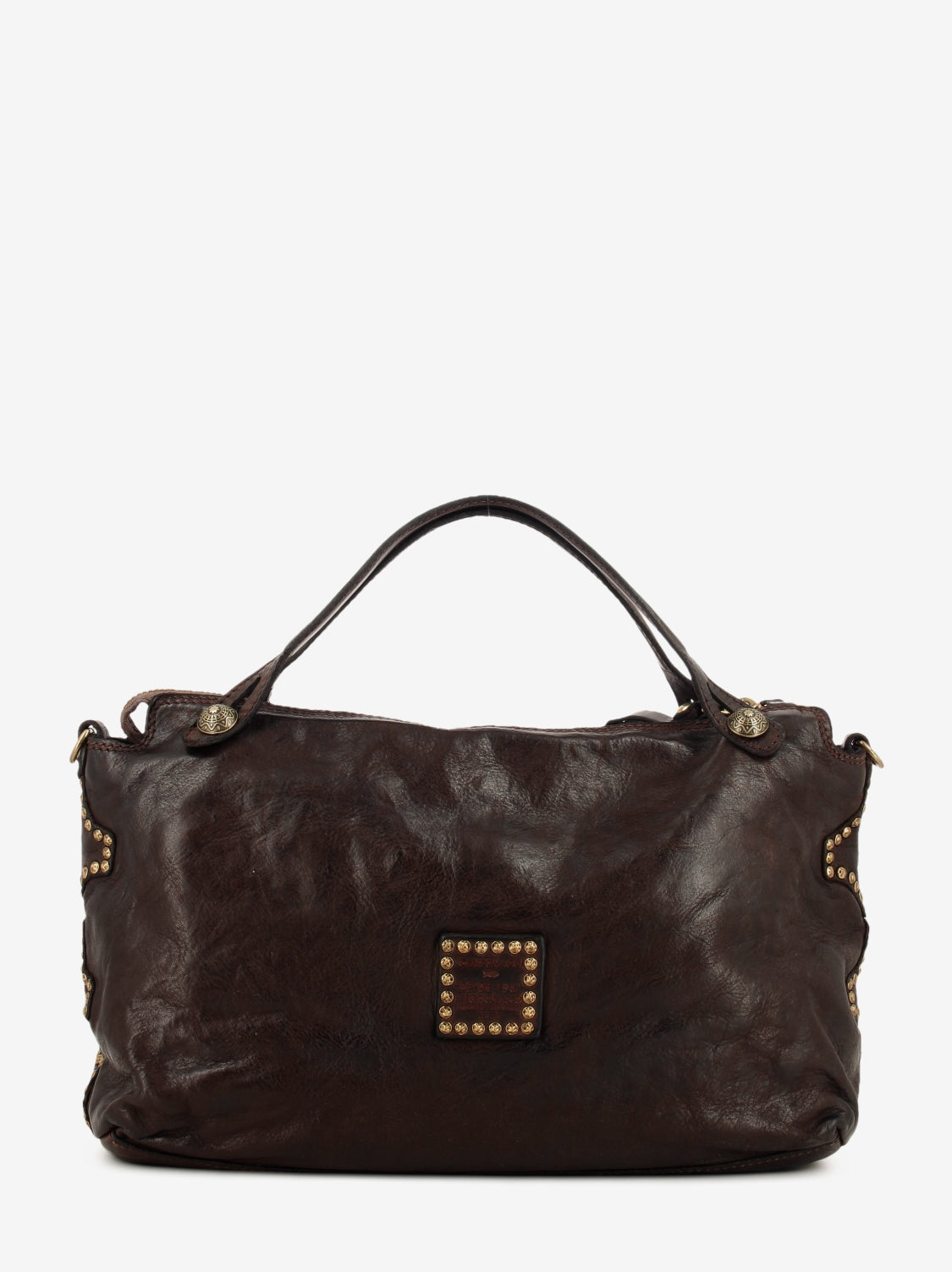 Melissa shopping bag with studs dark brown