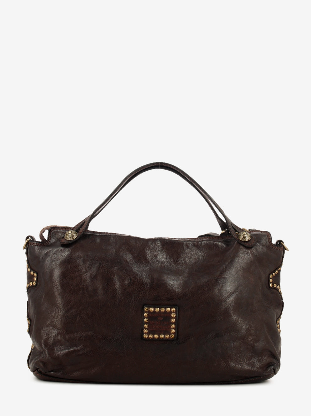 Melissa shopping bag with studs dark brown