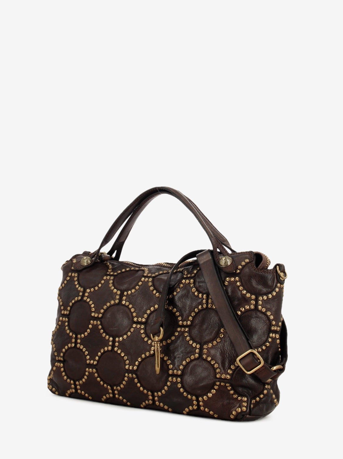 Melissa shopping bag with studs dark brown