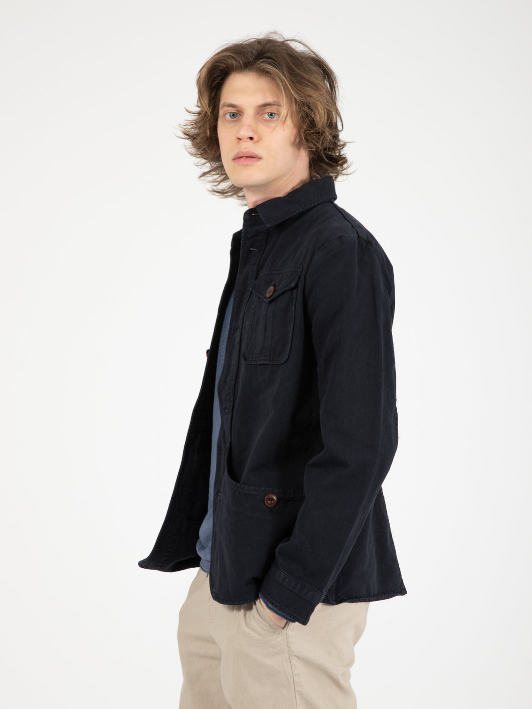 Giacca camicia G514 blu