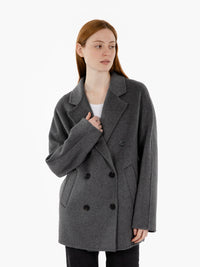 Cappotto corto doppiopetto grigio