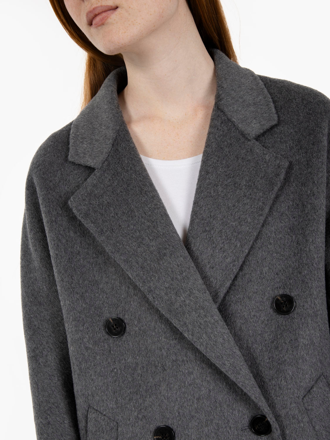 Cappotto corto doppiopetto grigio