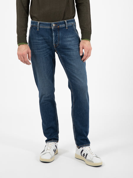 Jeans Slack tasca america blu medio scuro