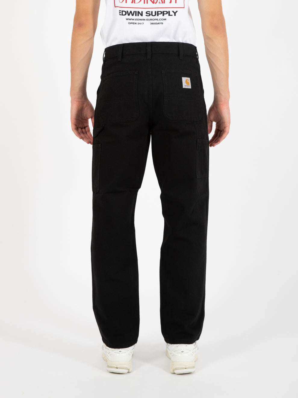 Single knee pant black rinsed