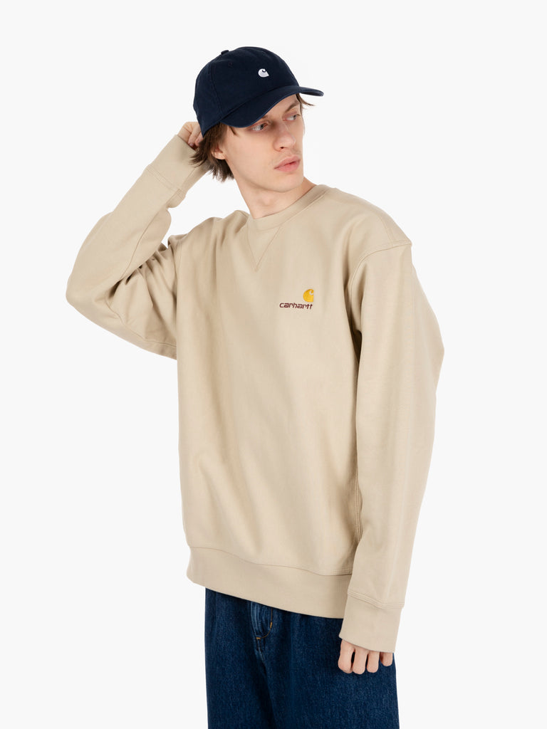 Carhartt WIP - Half Zip American Script sweat fleur de sel