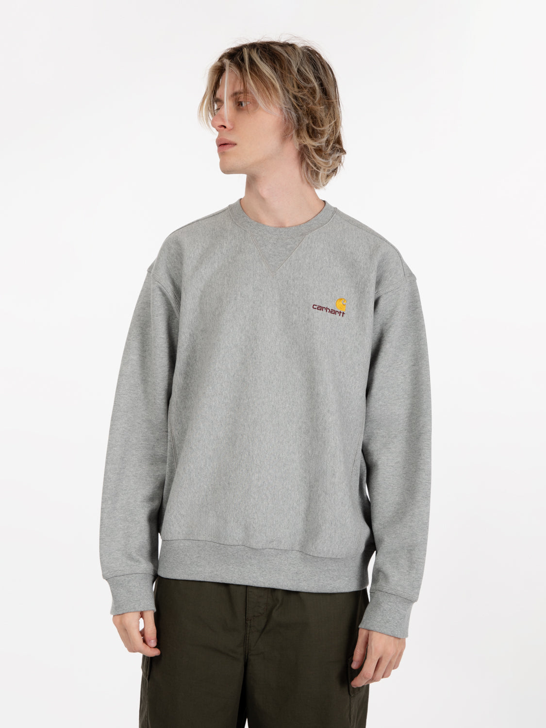 American script sweat gray heather 