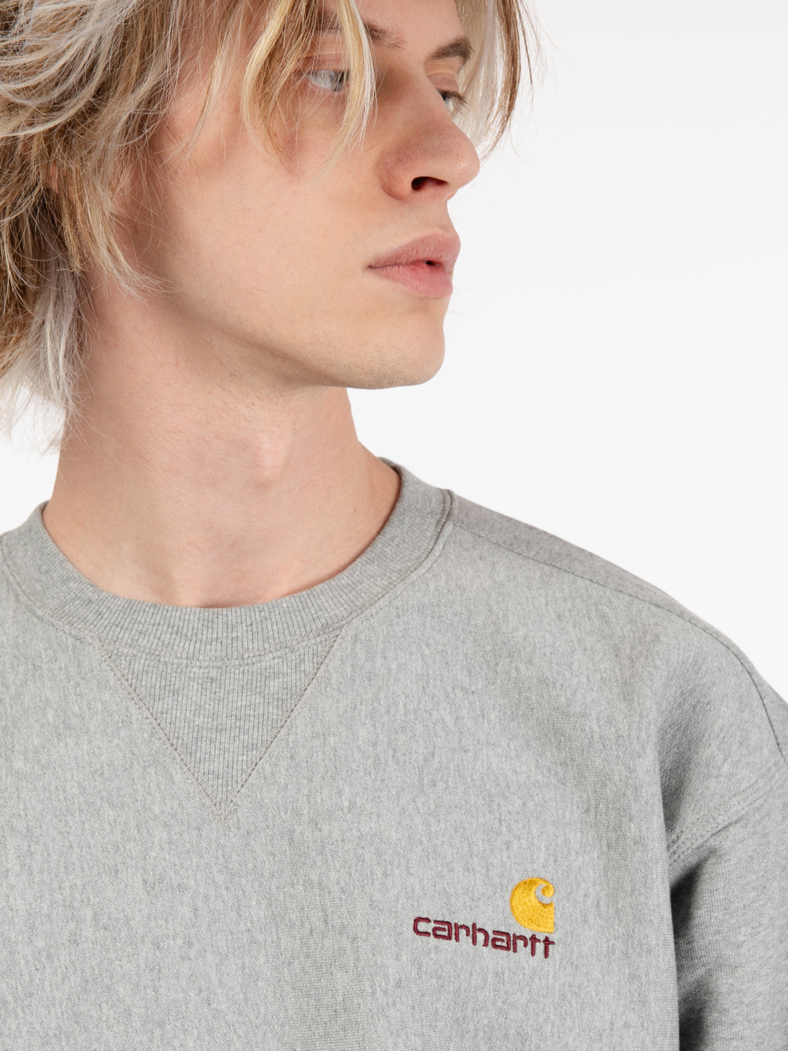 American script sweat gray heather 