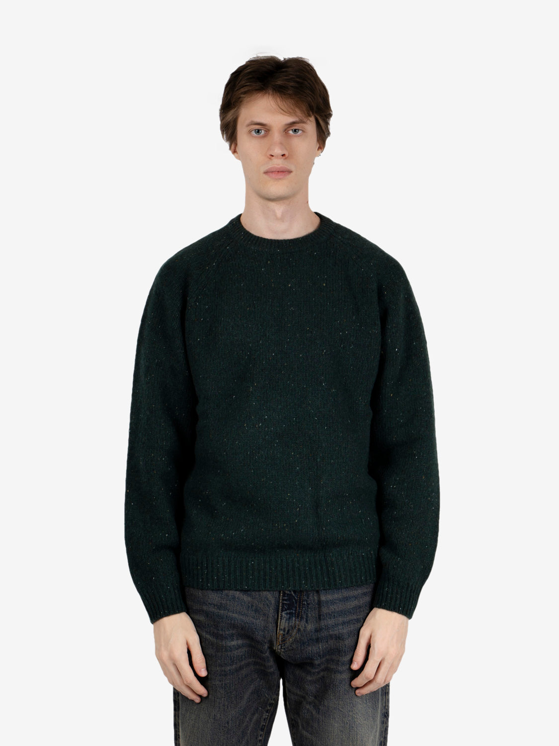 Anglistic sweater speckled dark scarab