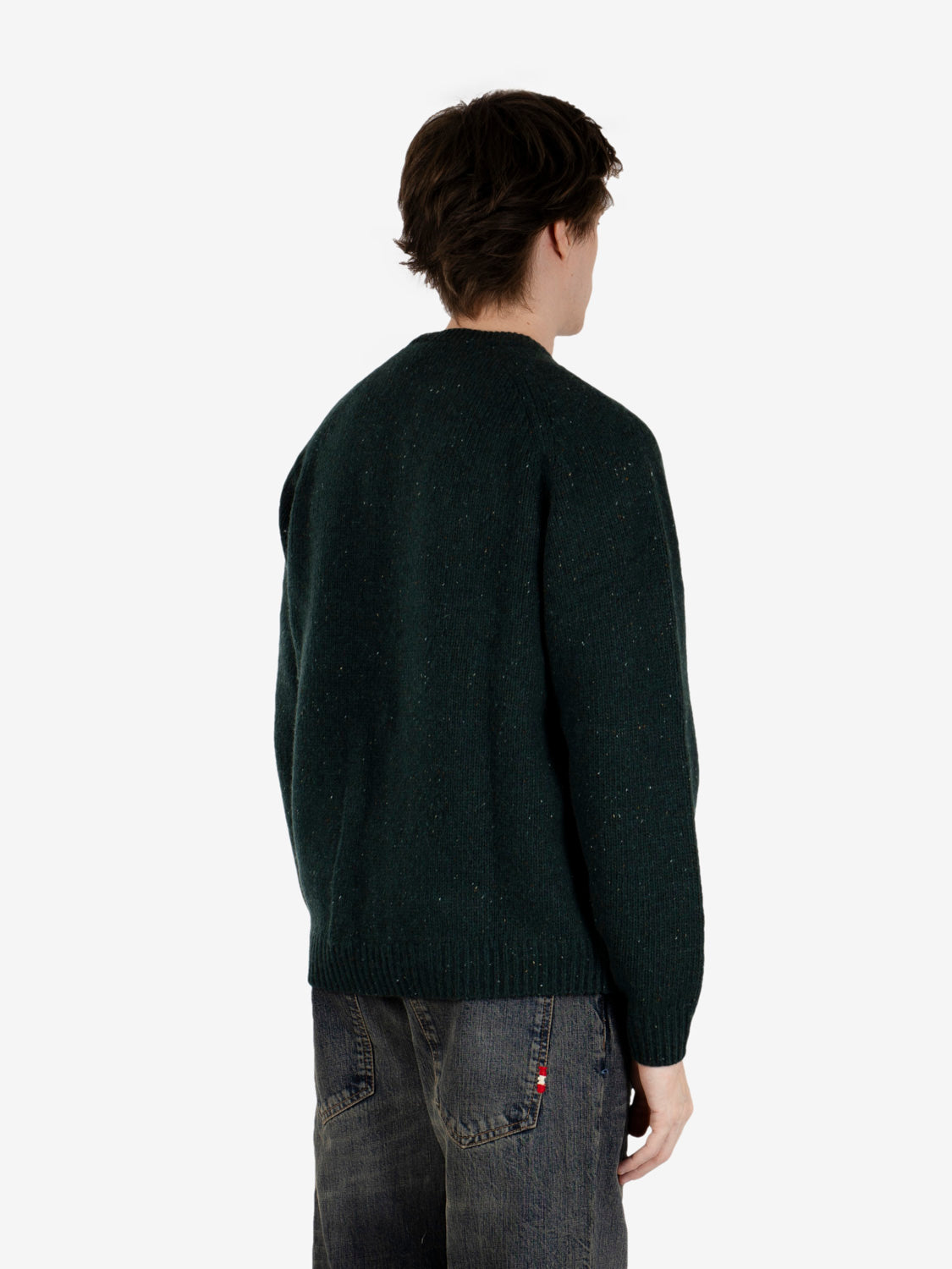 Anglistic sweater speckled dark scarab
