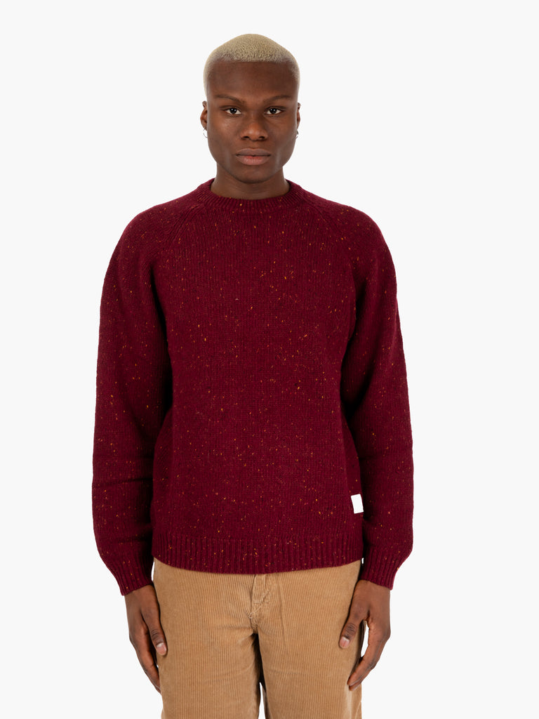 Carhartt WIP - Anglistic sweater speckled malbec