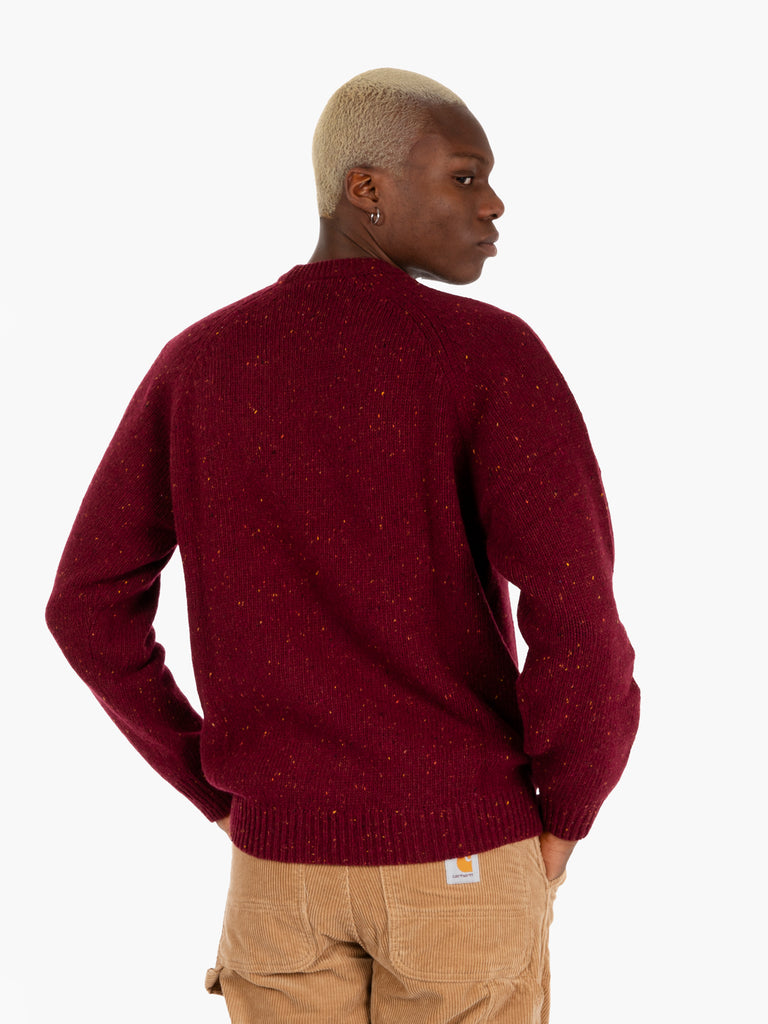 Carhartt WIP - Anglistic sweater speckled malbec