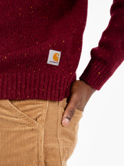 Carhartt WIP - Anglistic sweater speckled malbec