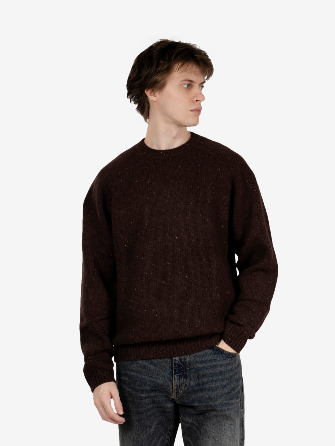 Anglistic sweater speckled tobacco