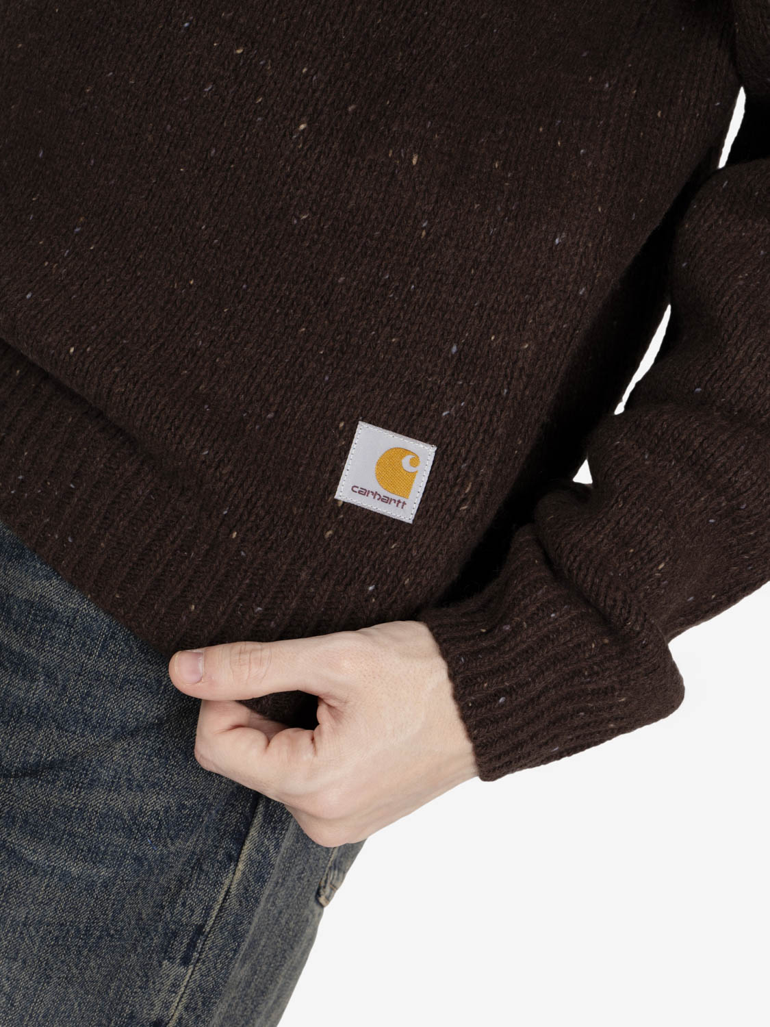 Anglistic sweater speckled tobacco