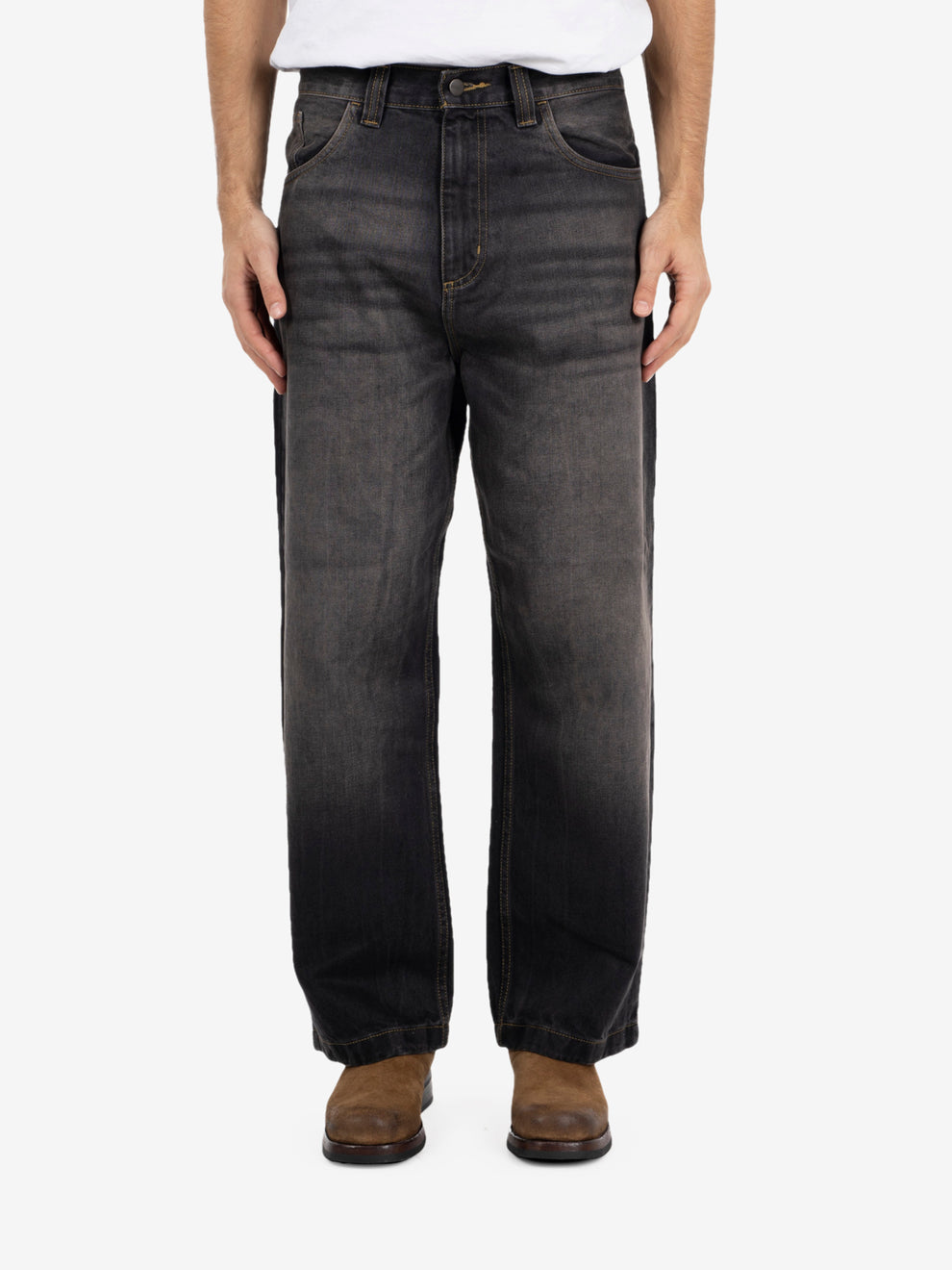 BRANDON PANT BLACK TOBACCO USED WASH I035893.890R.03