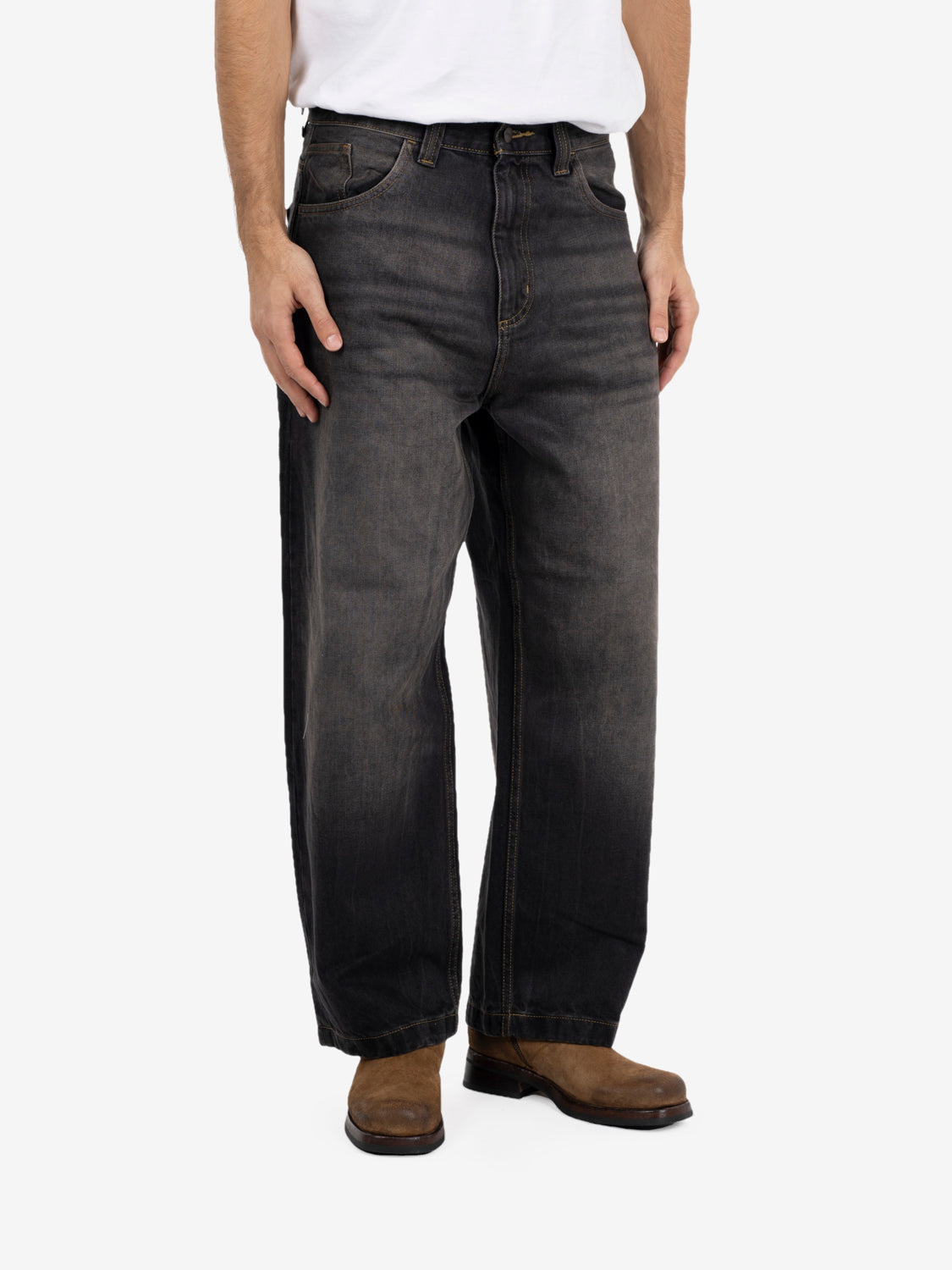 BRANDON PANT BLACK TOBACCO USED WASH I035893.890R.03