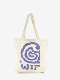 Canvas graphic tote helix print natural