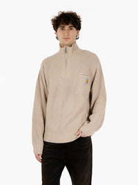 Detroit half zip sweater fleur de sel 