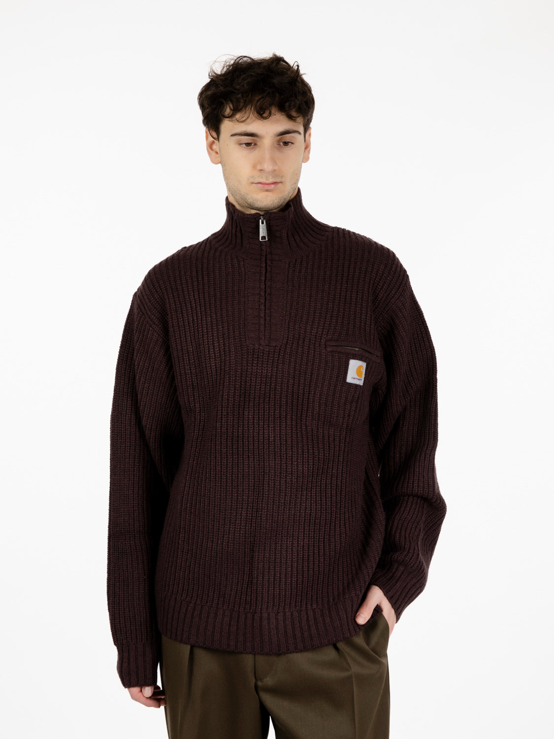 Detroit half zip sweater palisander 