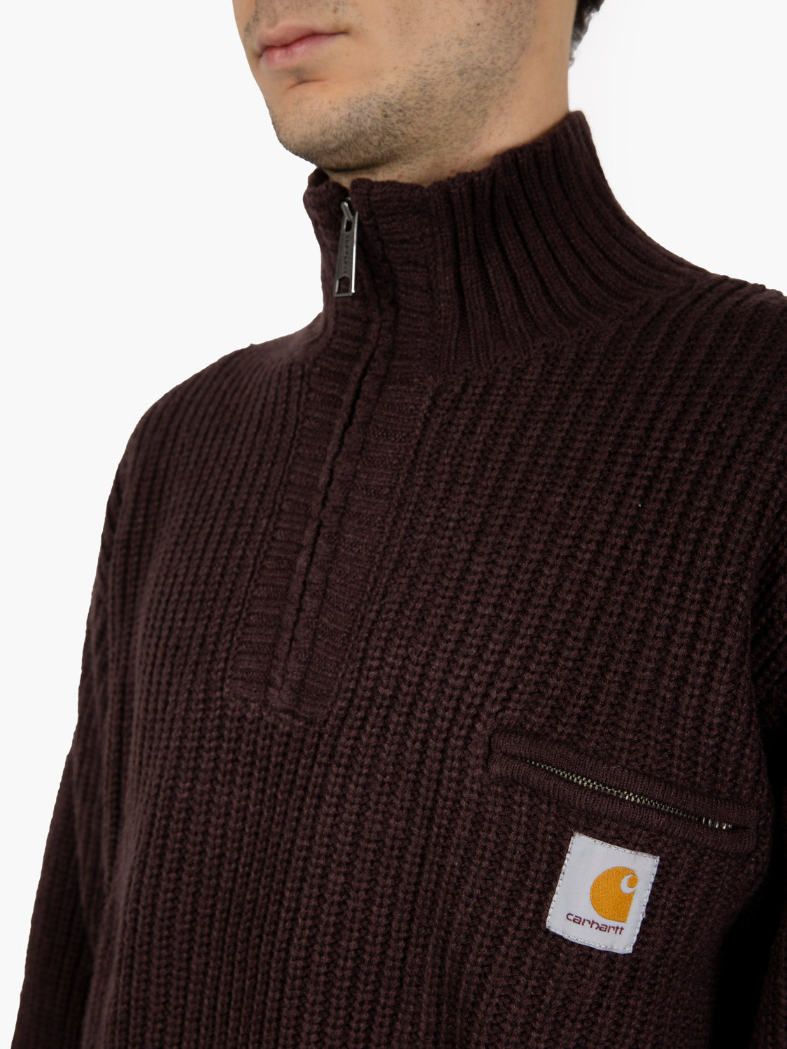 Detroit half zip sweater palisander 