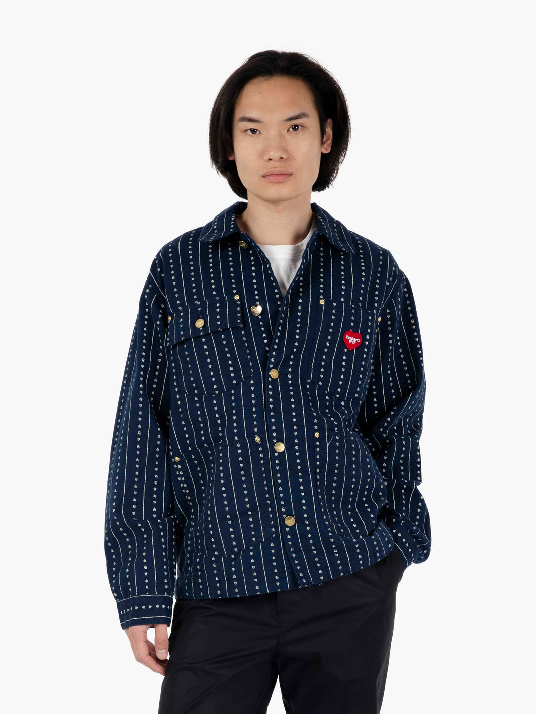 Drewe Jacket Heart C Pinstripe / Natural rinsed
