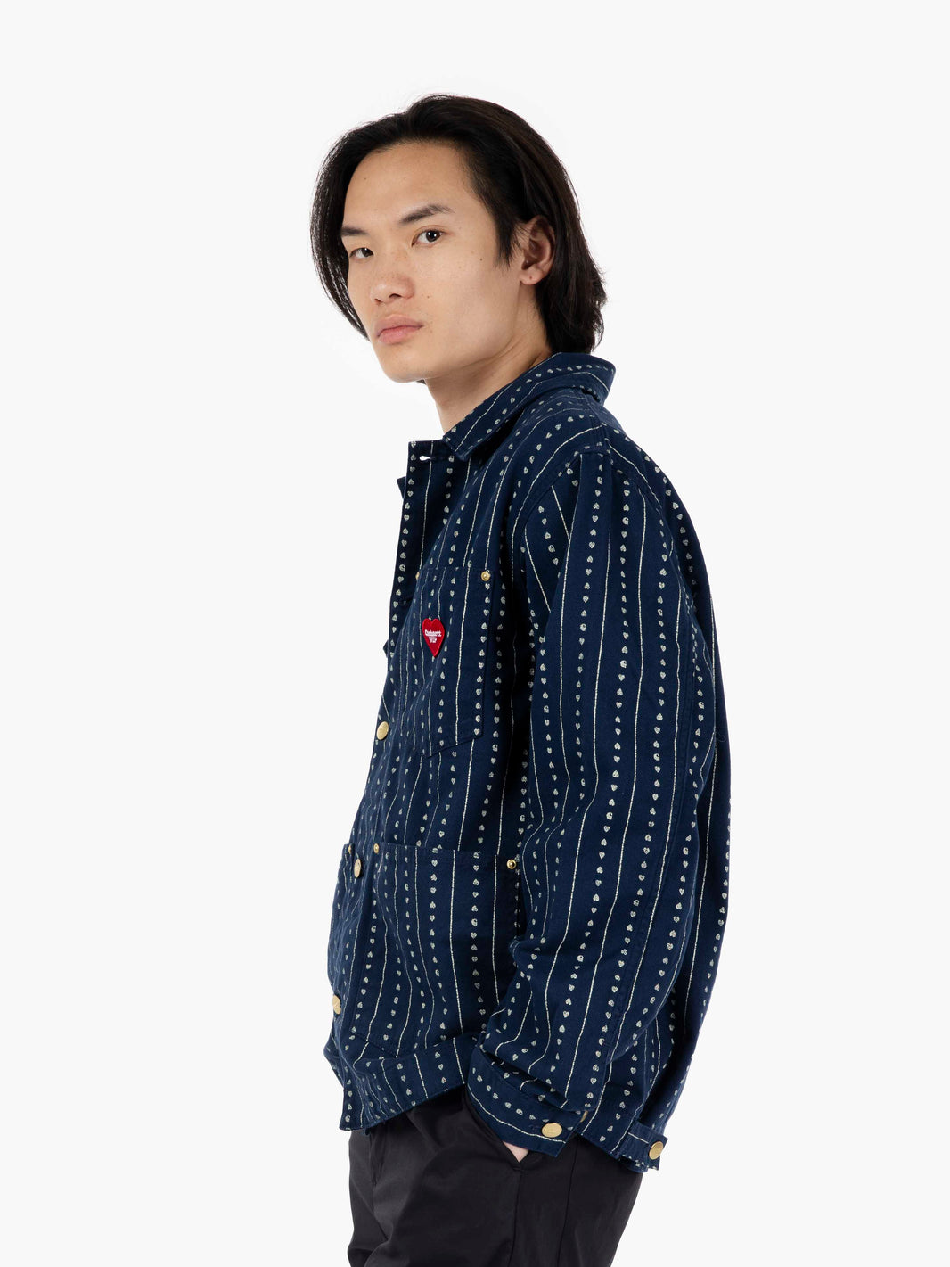 Drewe Jacket Heart C Pinstripe / Natural rinsed