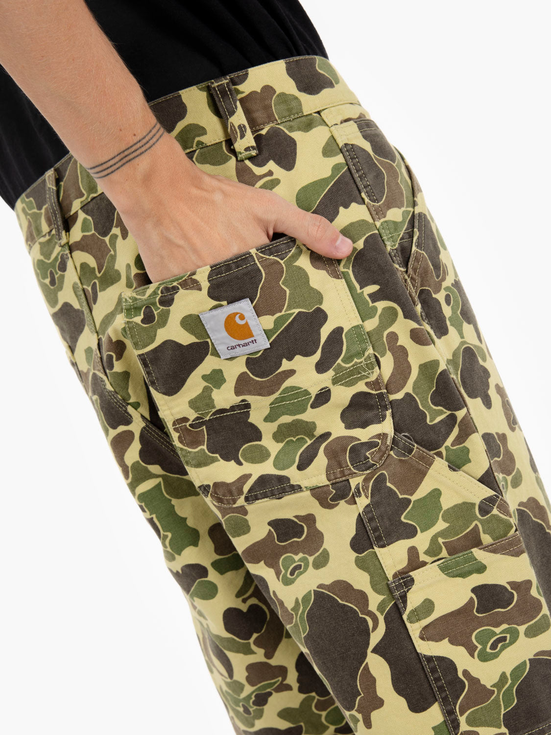 Duck Single Knee Pant camo duck / green stone washed
