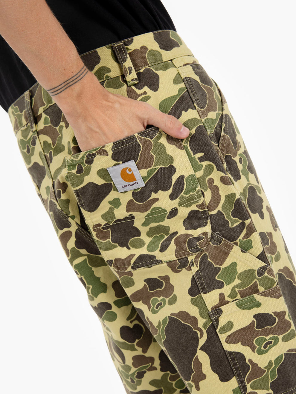 Duck Single Knee Pant camo duck / green stone washed