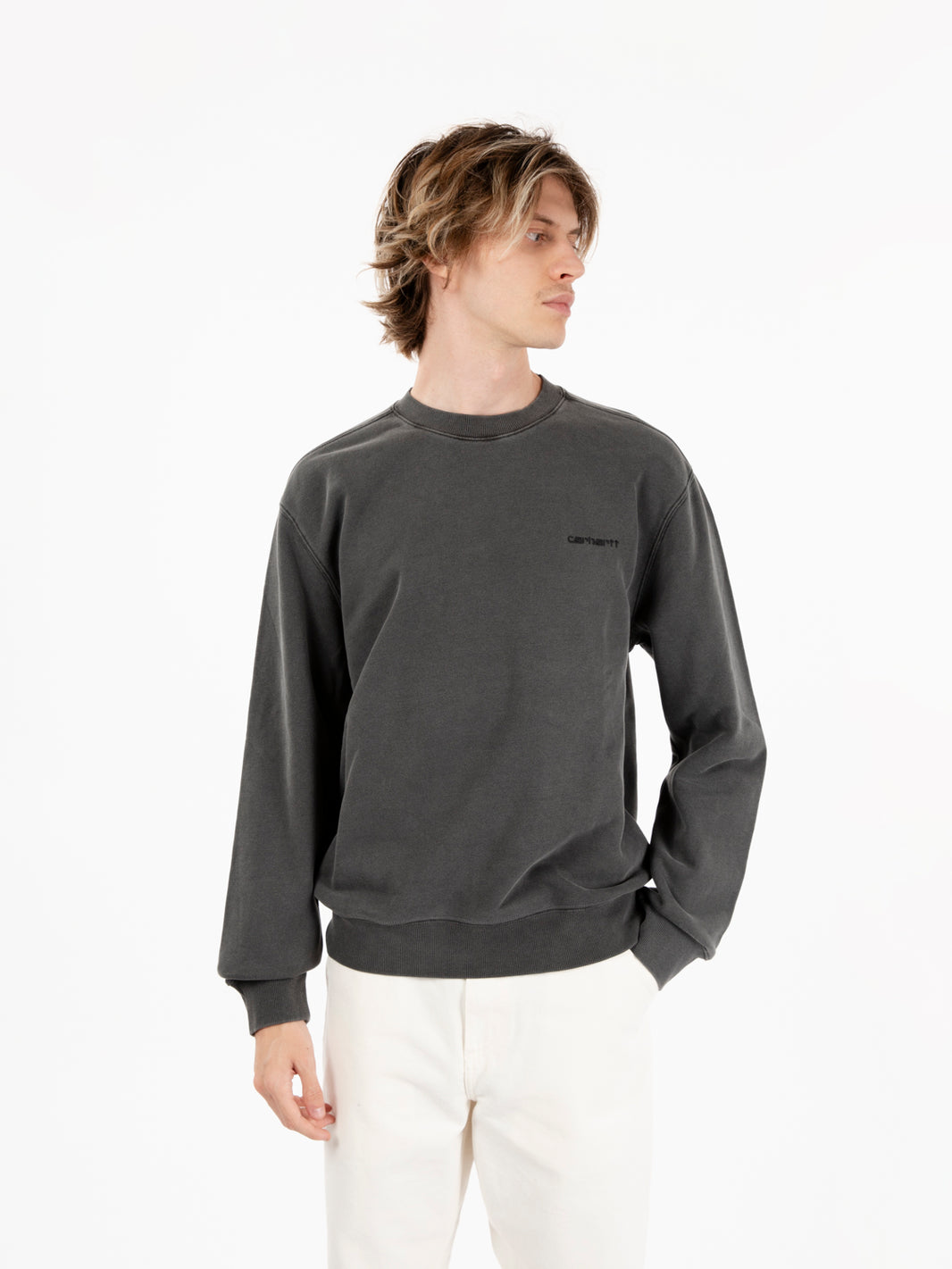 Duster script sweat gray black 