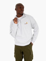 Carhartt WIP - Half Zip American Script Sweat Ash Heather