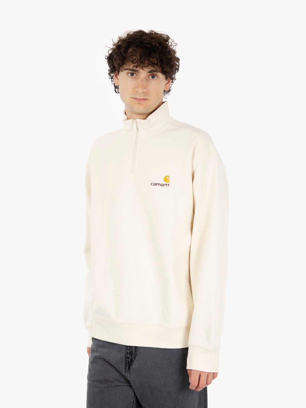 Half Zip American Script sweat natural
