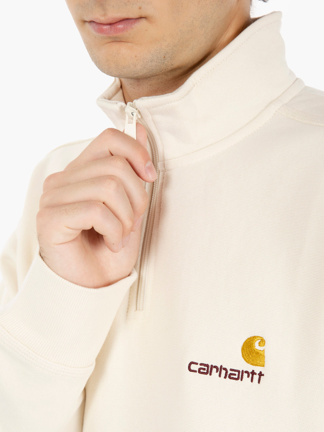 Half Zip American Script sweat natural