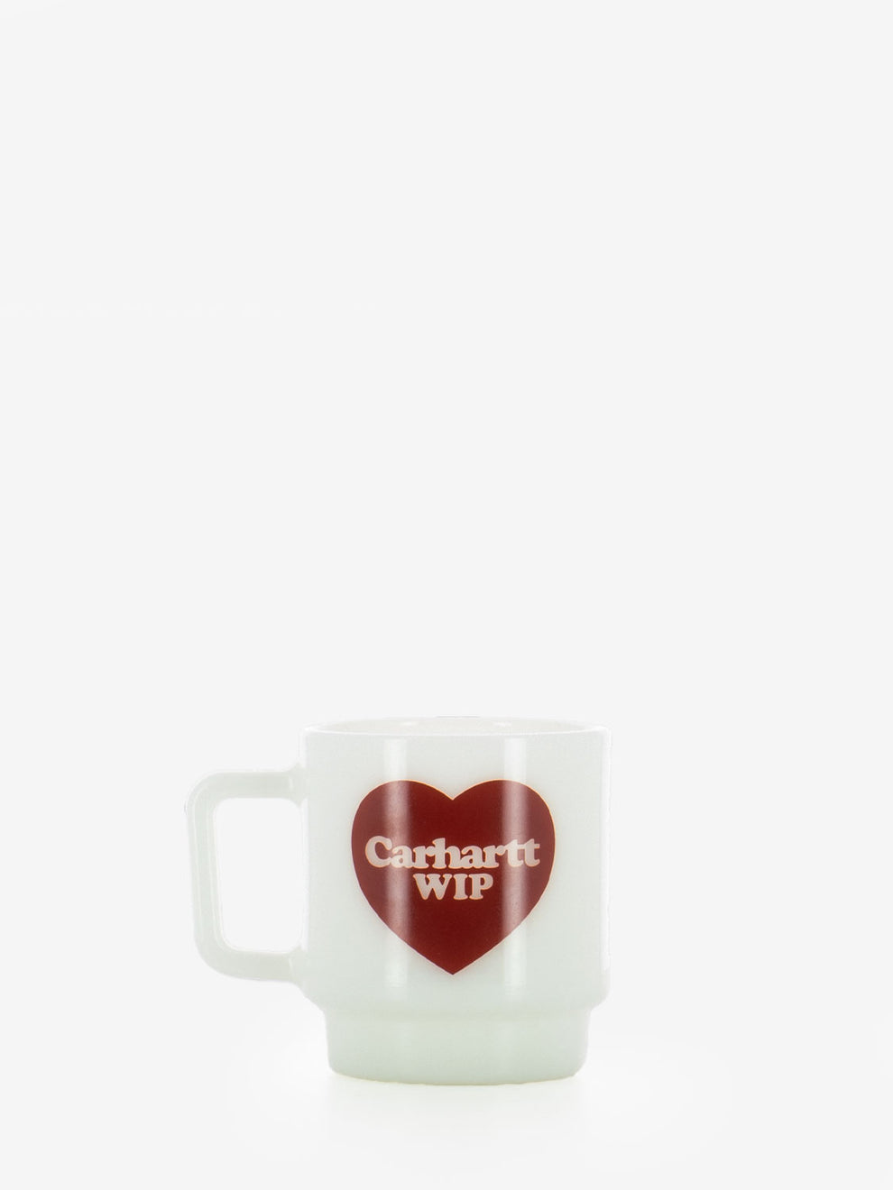 Heart glass mug white