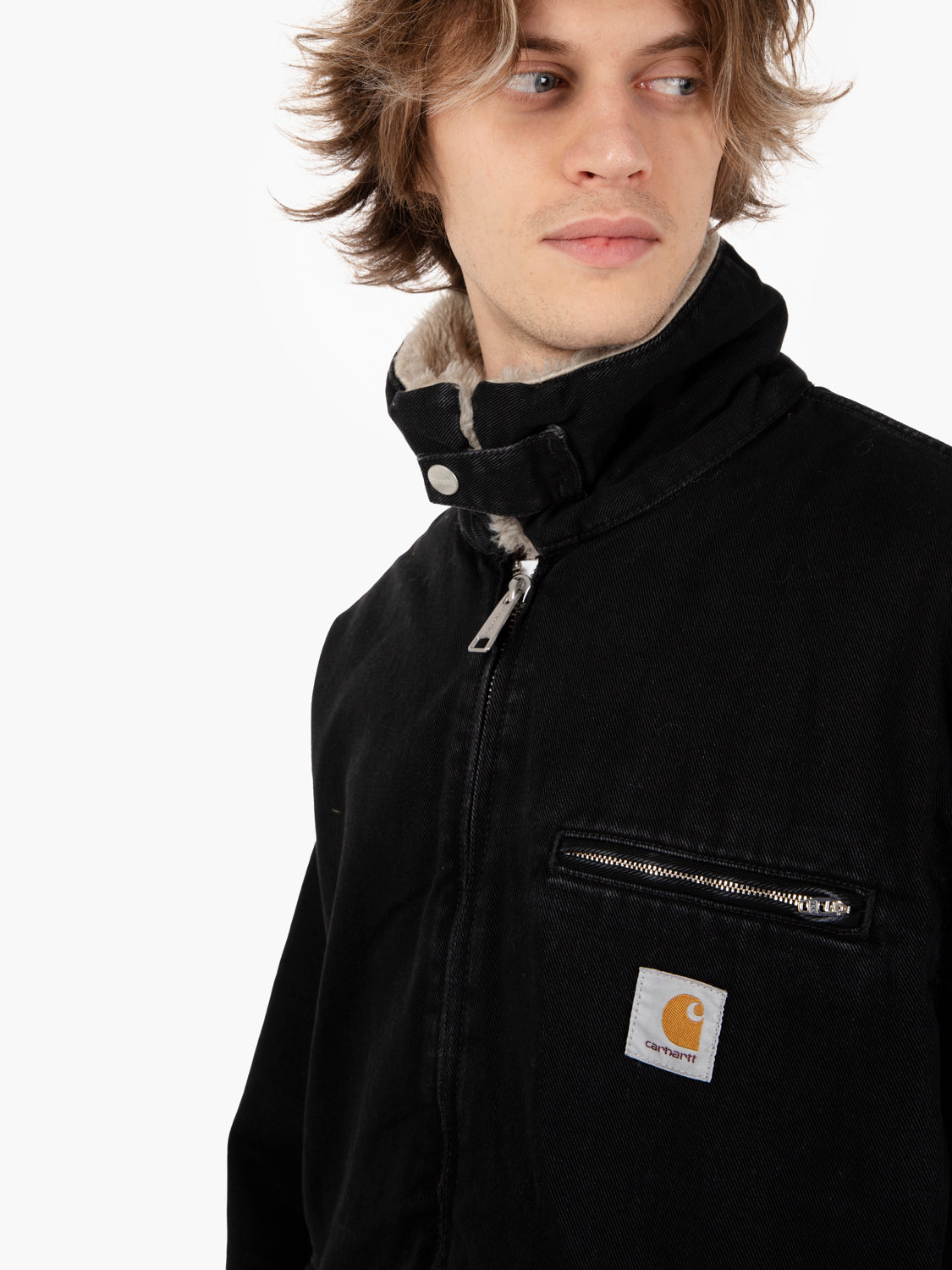 美品/XL CARHARTT WIP HERALD JACKET 黒　ボア Carhartt WIP Jacket Herald - black (black/wall)