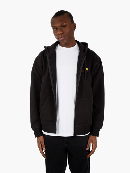 Hooded american script jacket black