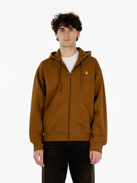 Hooded American script jacket hamilton brown