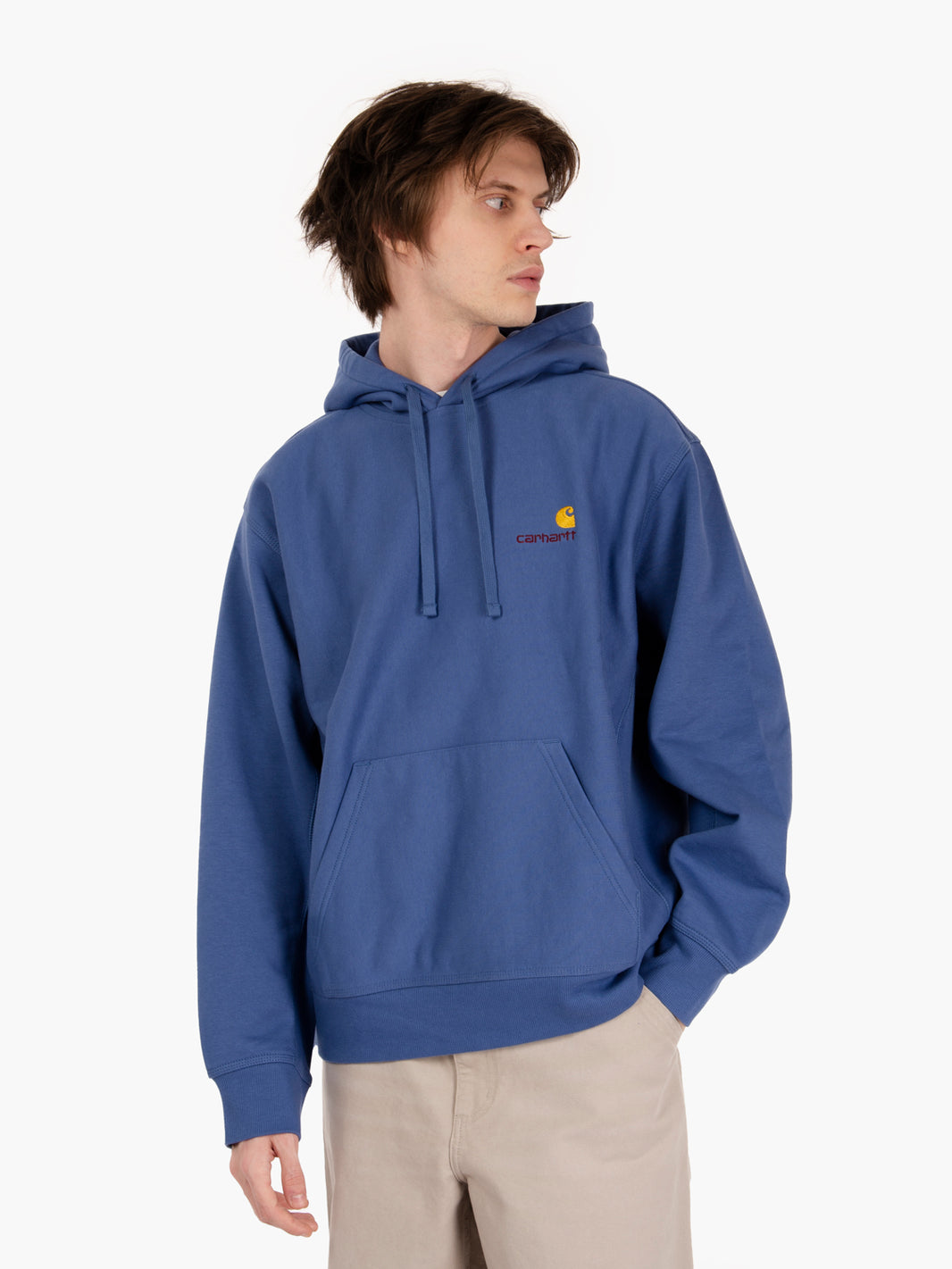 Hooded American Script sweat blue iris 