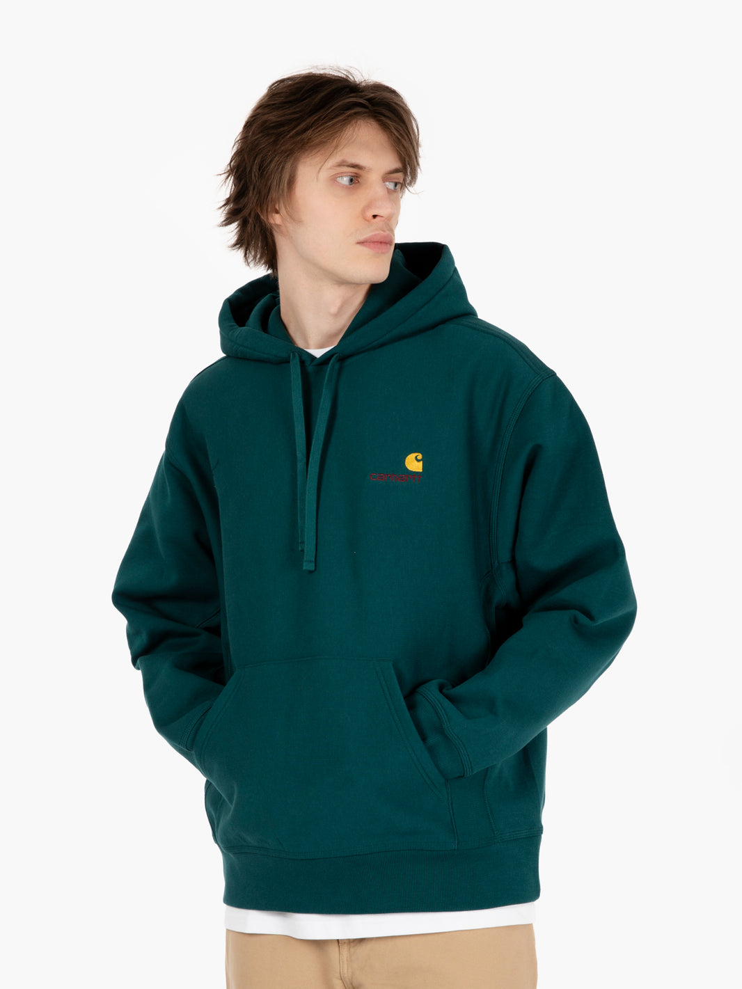 Hooded American Script sweat malachite