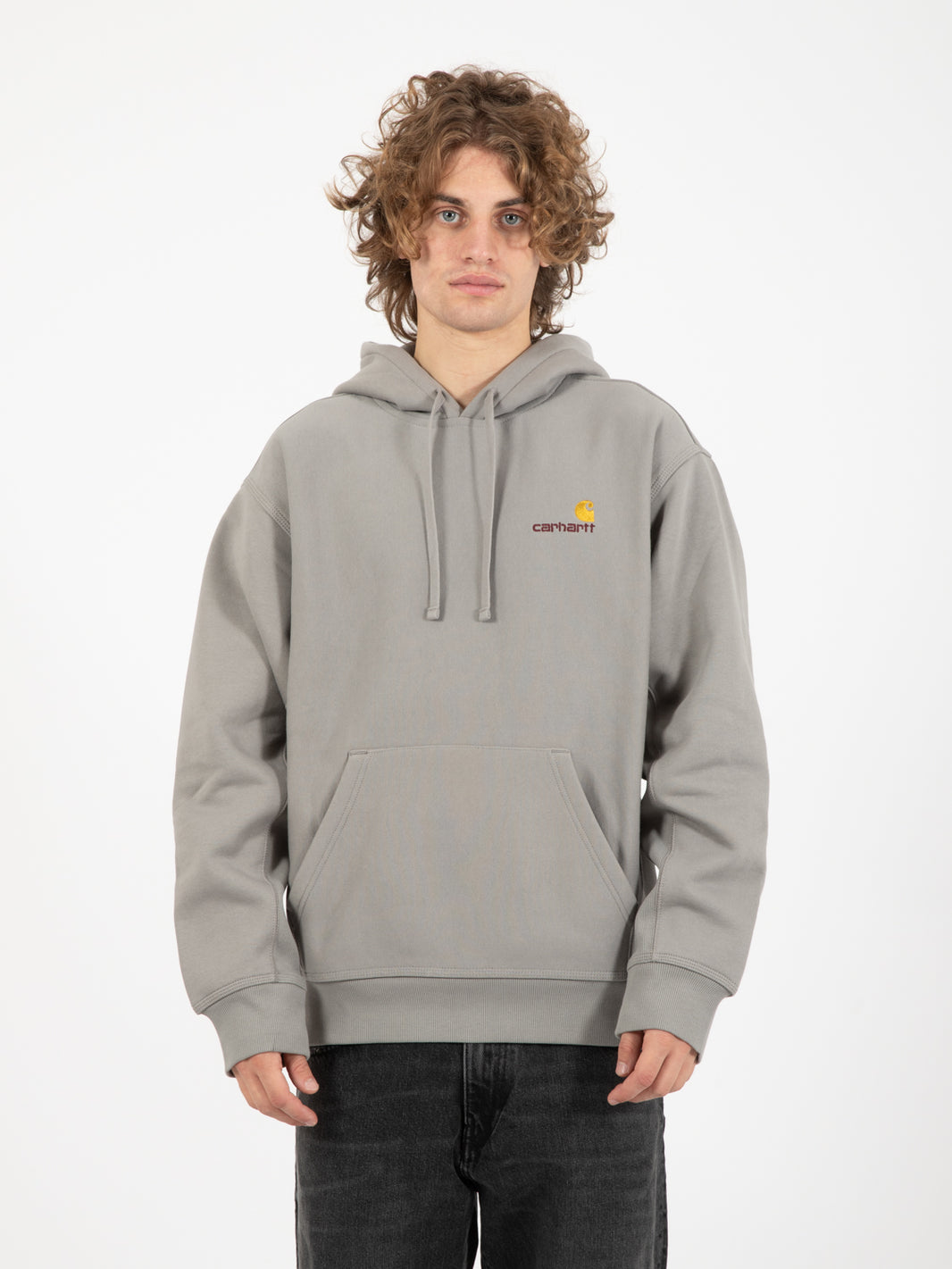 Hooded american script sweat marengo