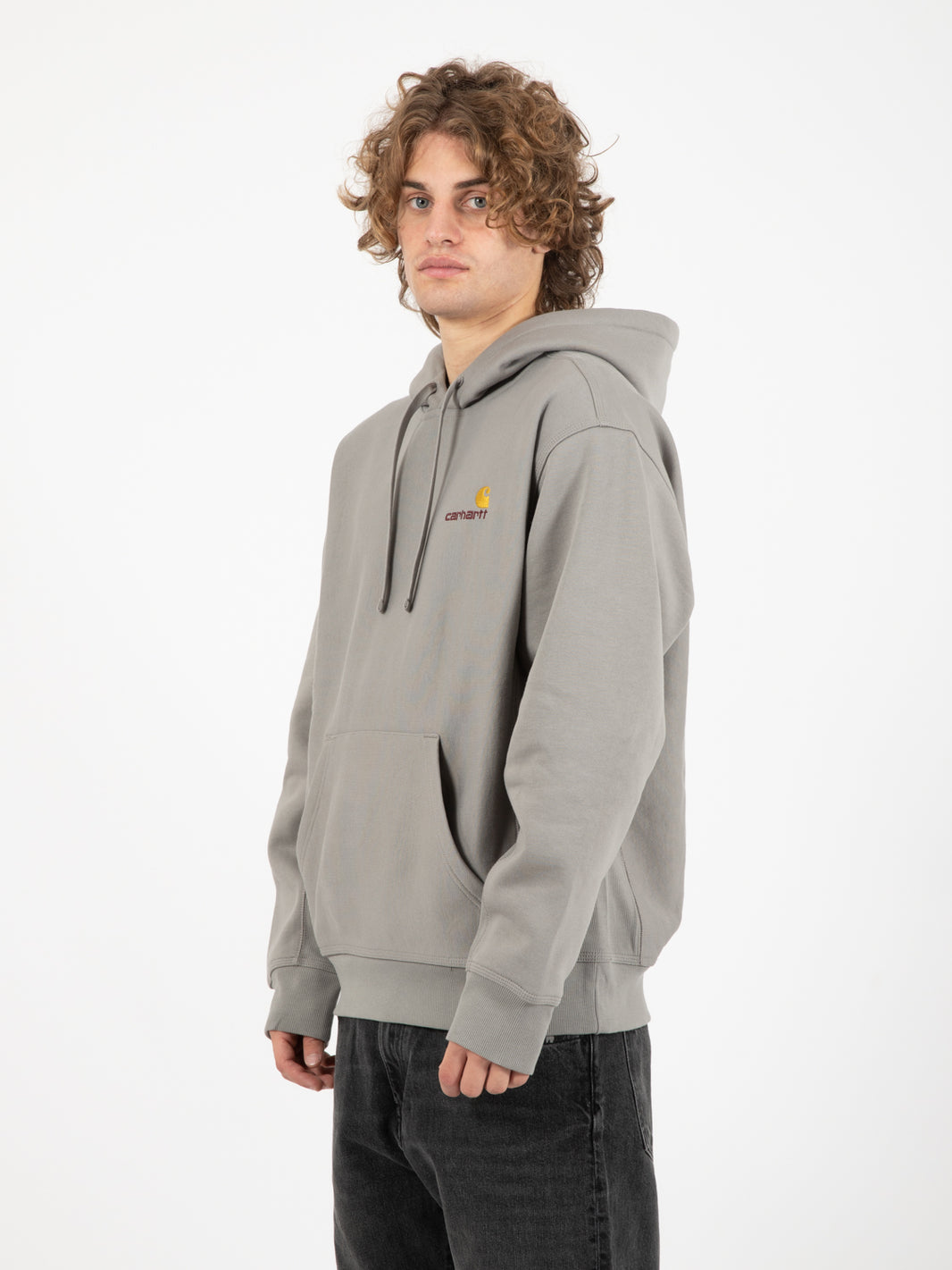 Hooded american script sweat marengo