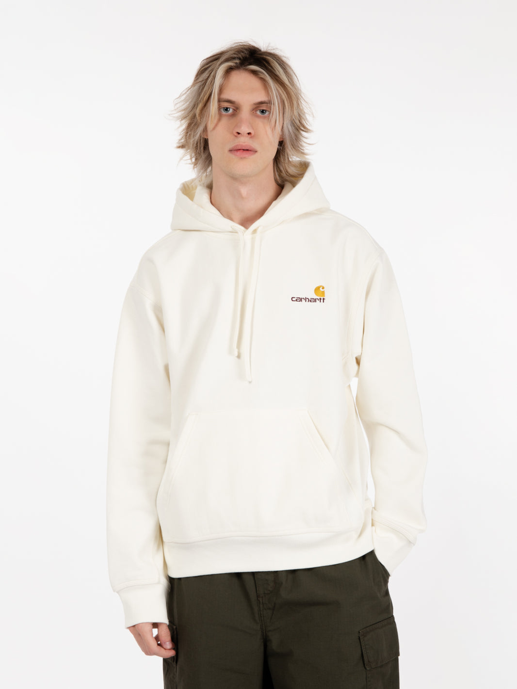 Hooded american script sweat wax