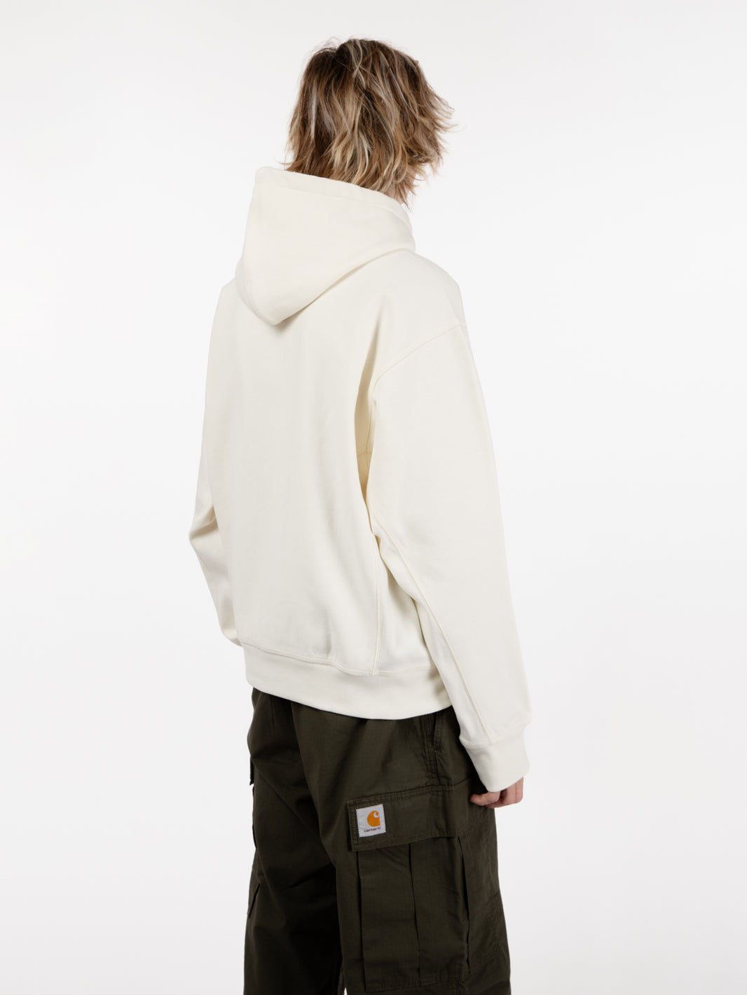 Hooded american script sweat wax