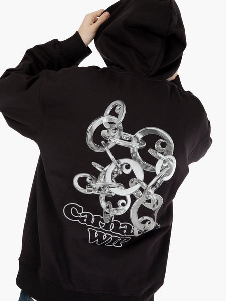 Hooded Charm Link sweat black / silver