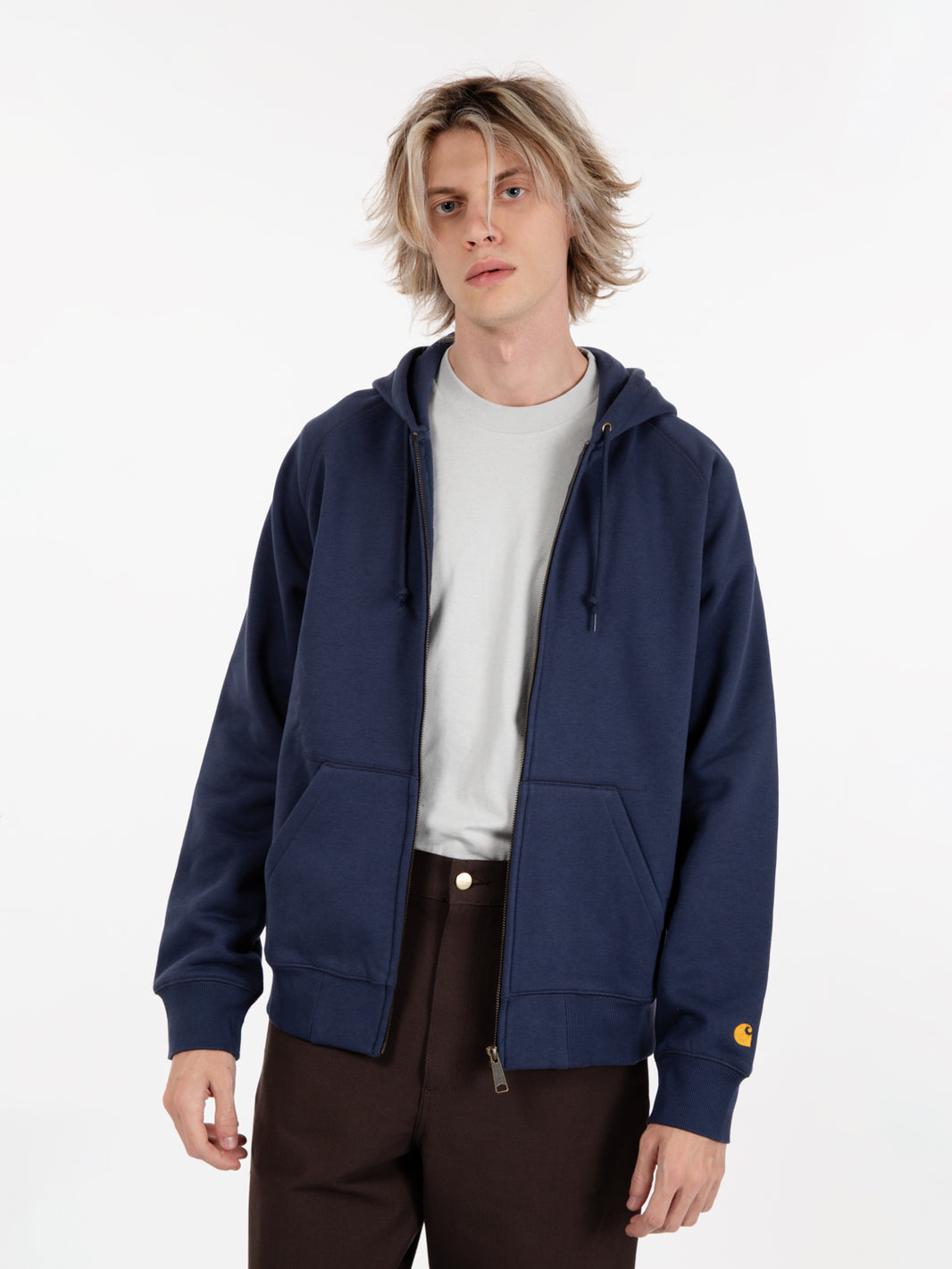 Hooded chase jacket blue / gold
